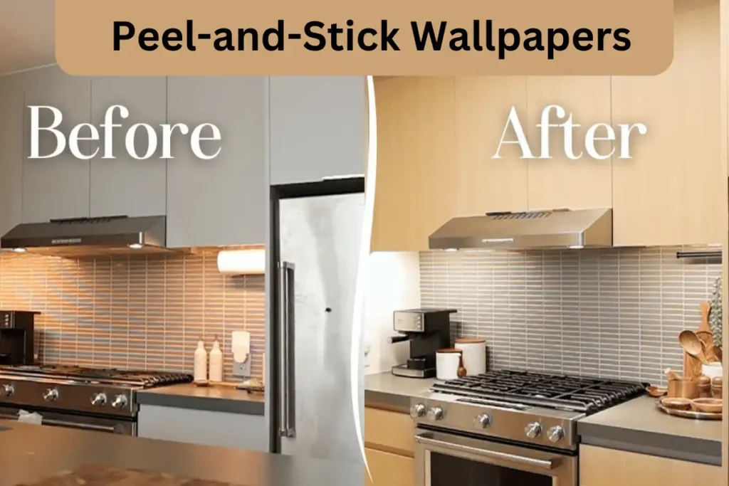 Kitchen cabinets peel and stick wallpapers