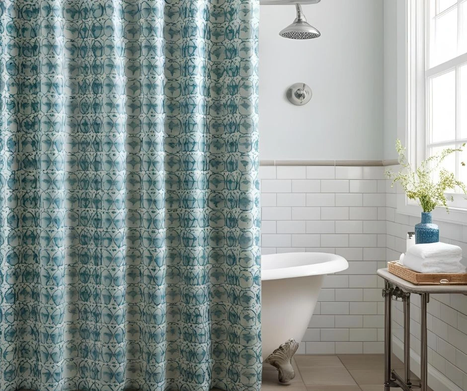 Shower Curtain with Tiles