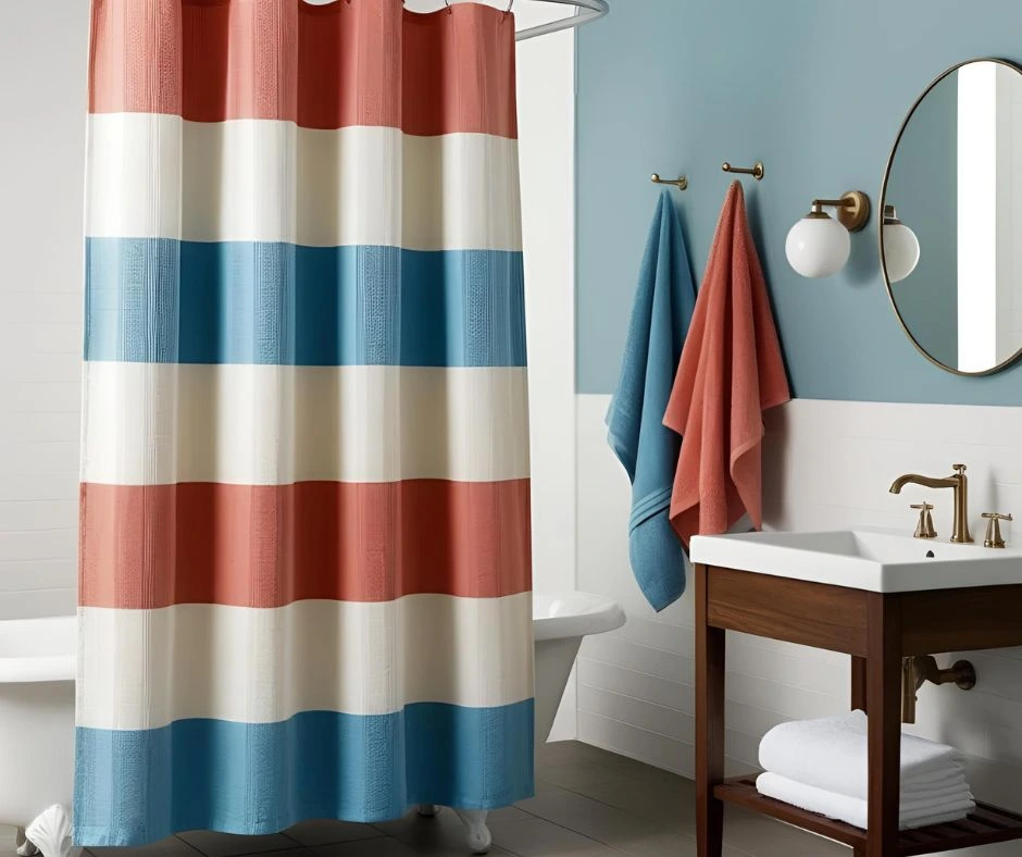 Match the shower curtain color with the towels